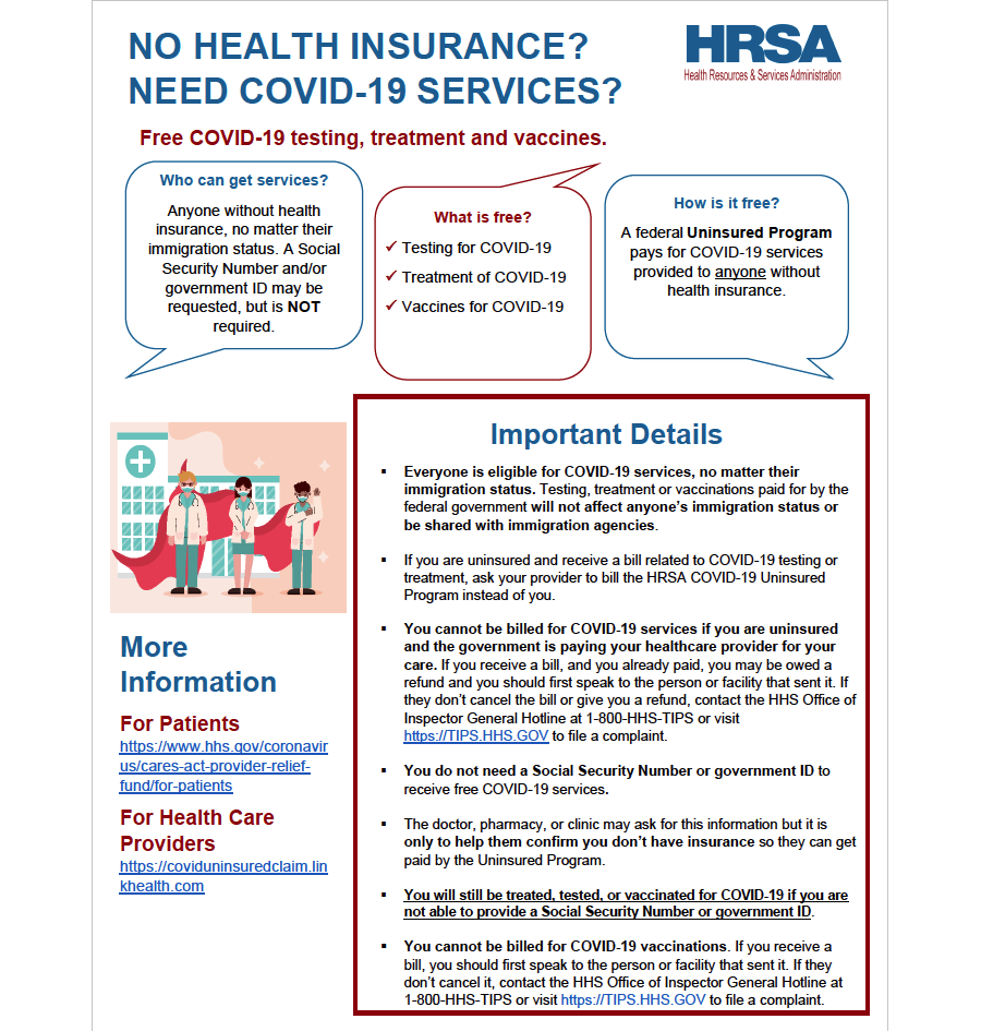 COVID-19 Uninsured Program factsheets (combined)