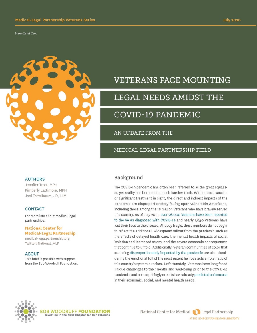 Brief: Veterans face mounting legal needs amidst the COVID-19 pandemic